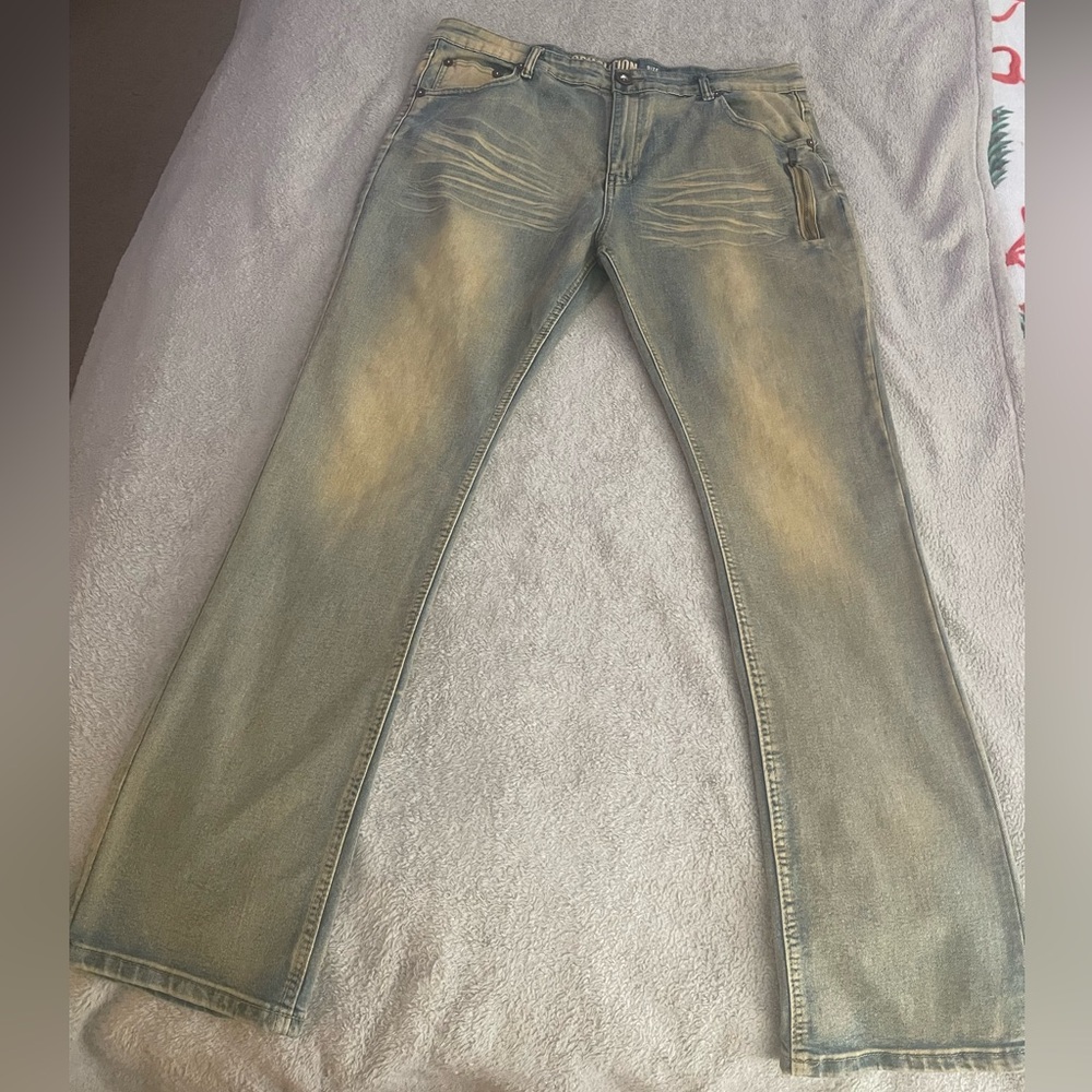 Men's Faded Blue Bootcut Jeans